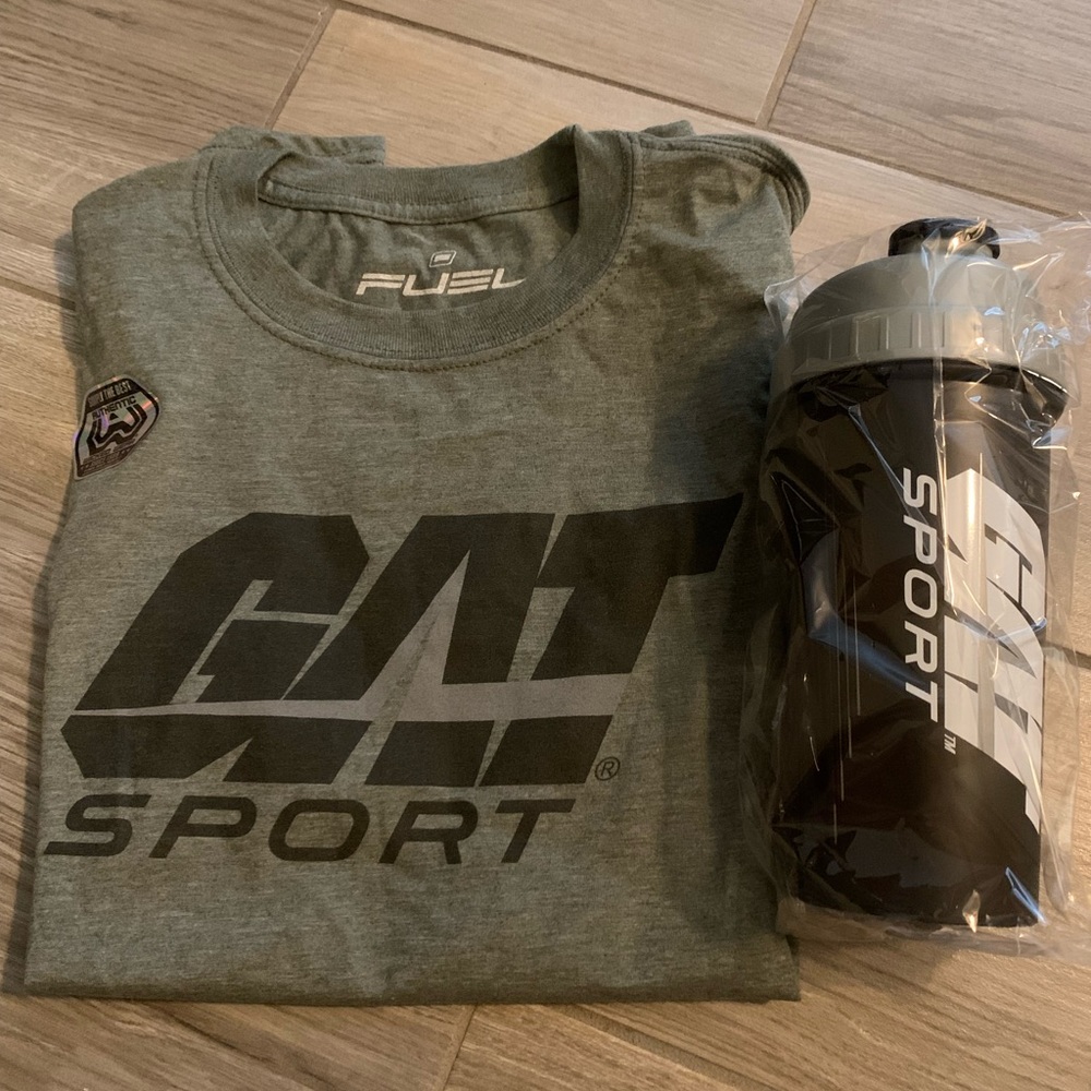 GAT t shirt and tumbler